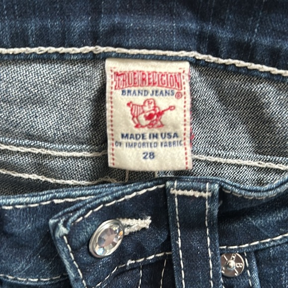 True Religion Becky Blue Jeans Size 28 with Swarovski Buttons New! - Picture 4 of 10